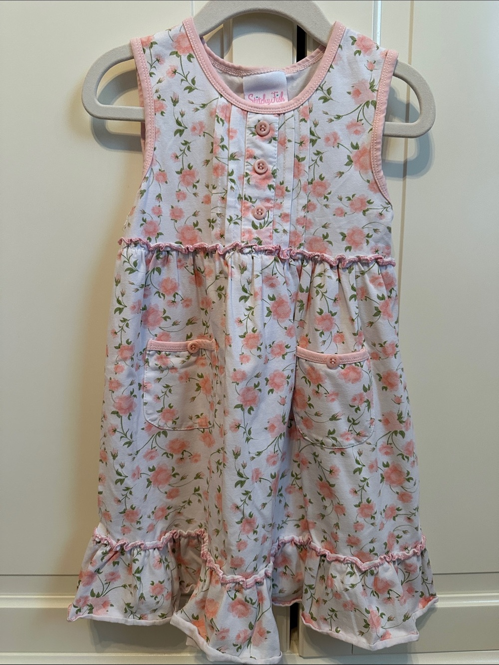 Pink Floral Sleeveless Dress